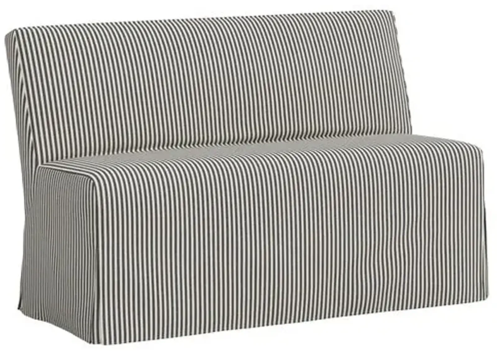 Lindy Slipcover Dining Banquette - Jane Stripe - Gray