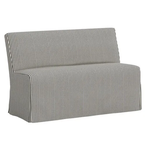 Lindy Slipcover Dining Banquette - Jane Stripe - Gray