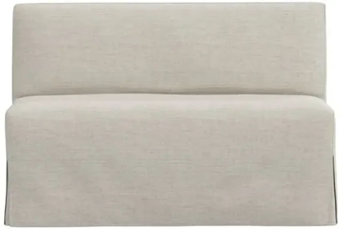 Lindy Slipcover Dining Banquette - Linen - Gray