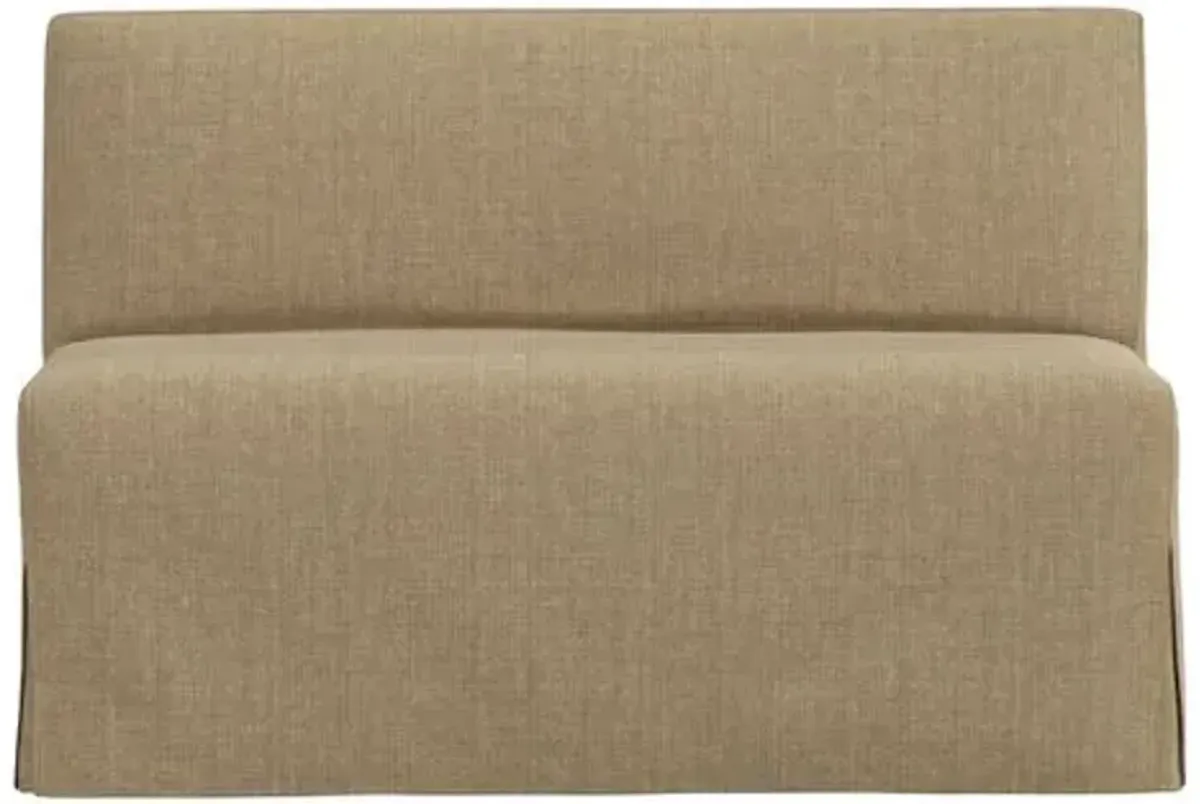 Lindy Slipcover Dining Banquette - Linen - Brown