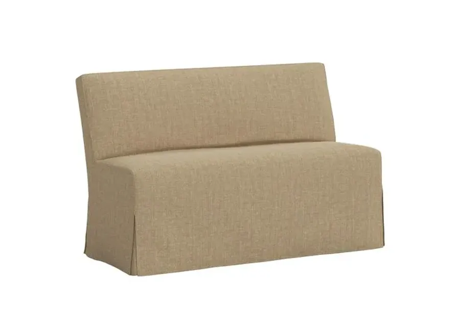 Lindy Slipcover Dining Banquette - Linen - Brown