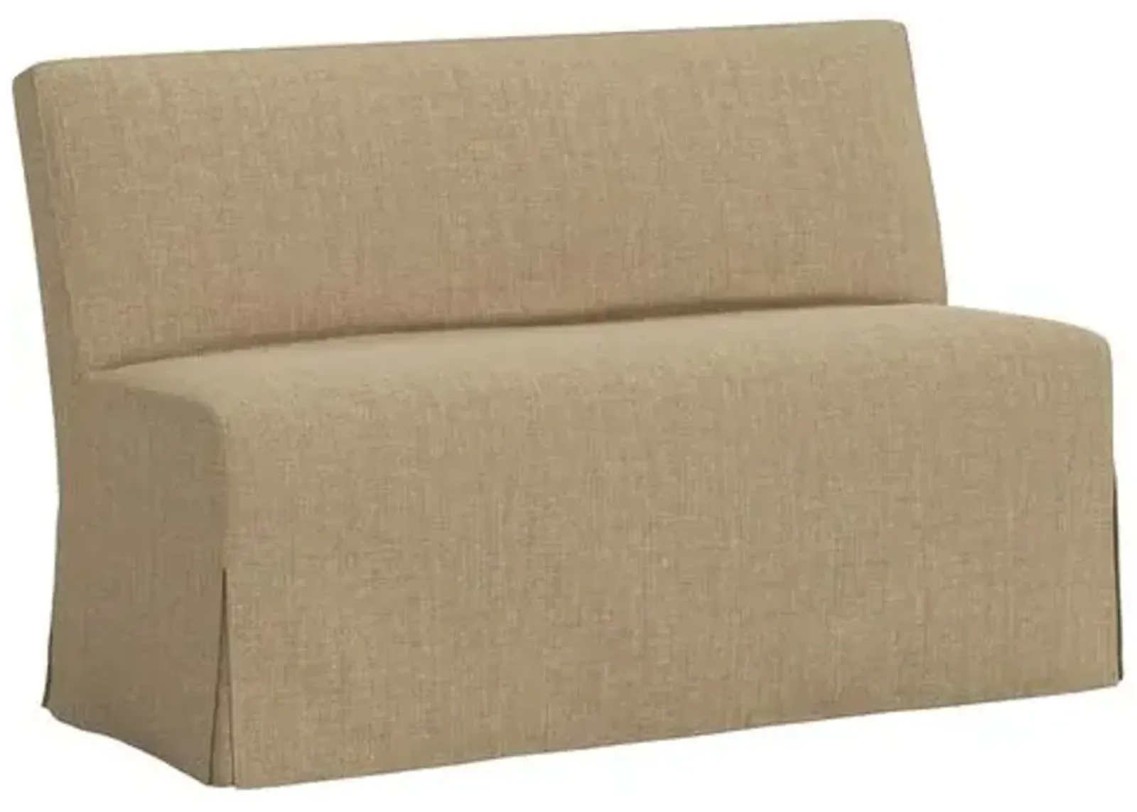 Lindy Slipcover Dining Banquette - Linen - Brown