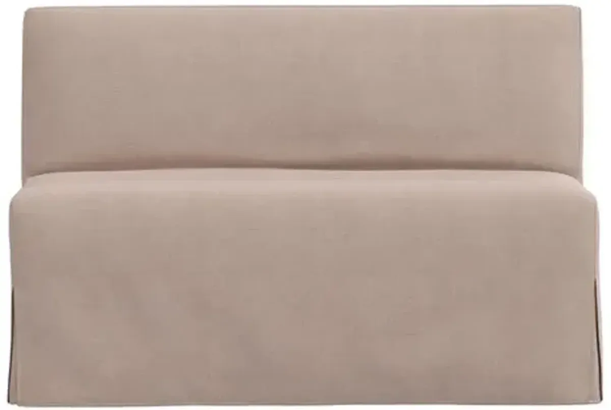 Lindy Slipcover Dining Banquette - Linen - Gray