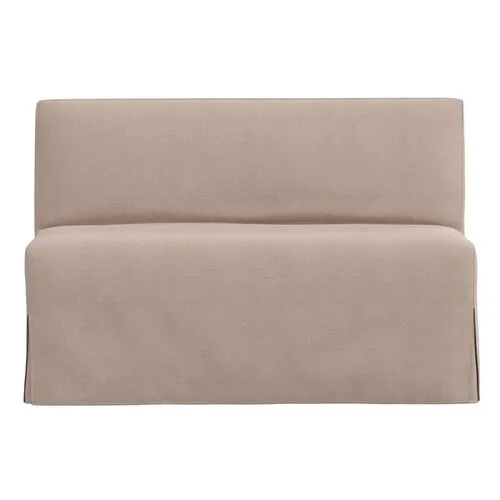 Lindy Slipcover Dining Banquette - Linen - Gray