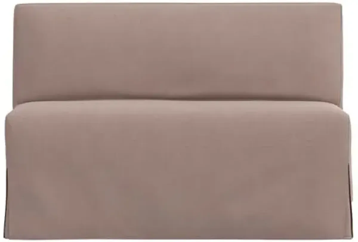 Lindy Slipcover Dining Banquette - Linen - Brown