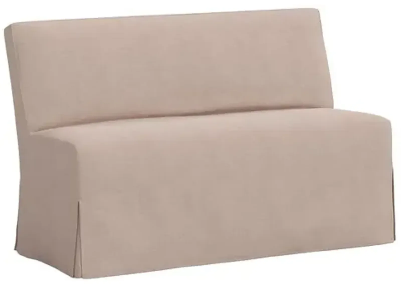 Lindy Slipcover Dining Banquette - Linen - Gray