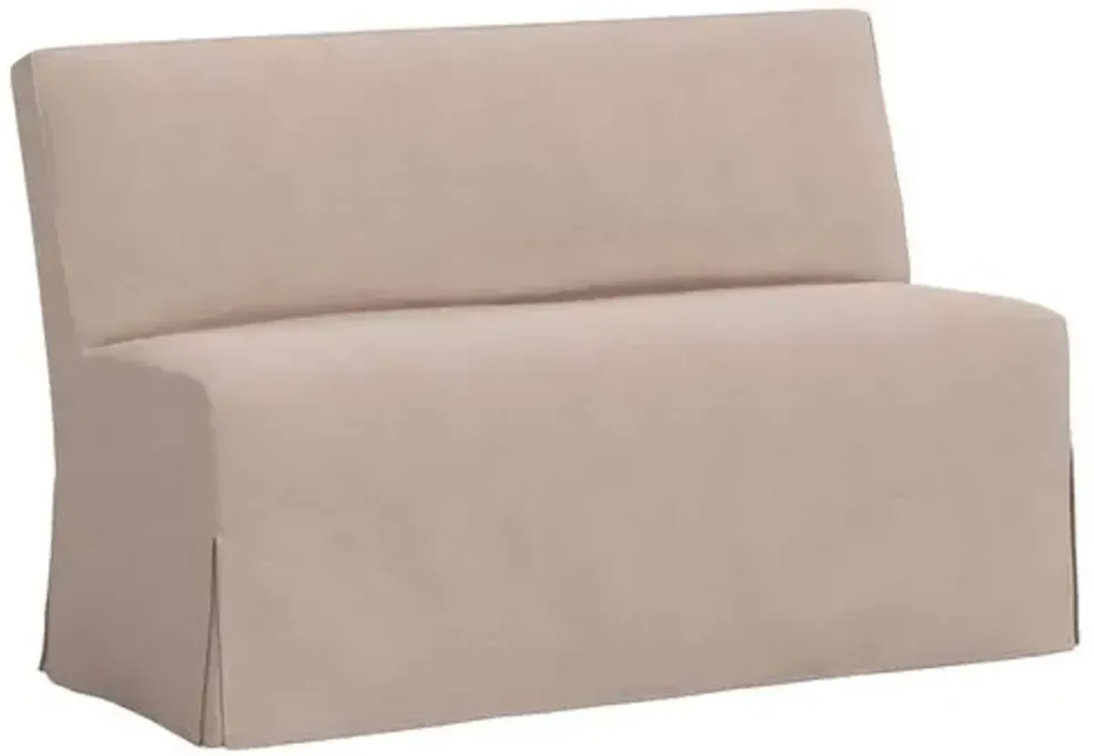 Lindy Slipcover Dining Banquette - Linen - Gray