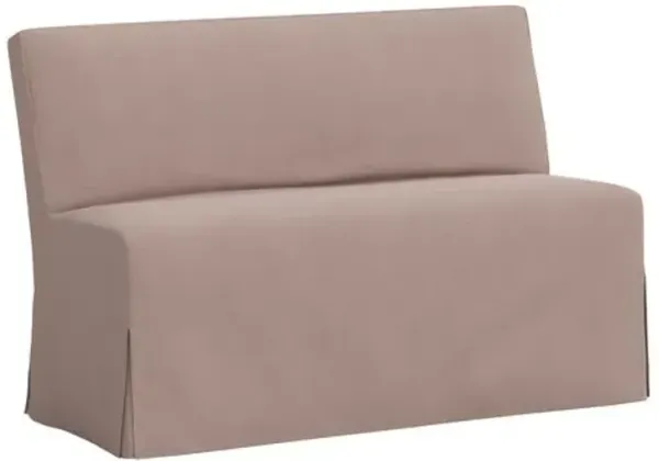 Lindy Slipcover Dining Banquette - Linen - Brown