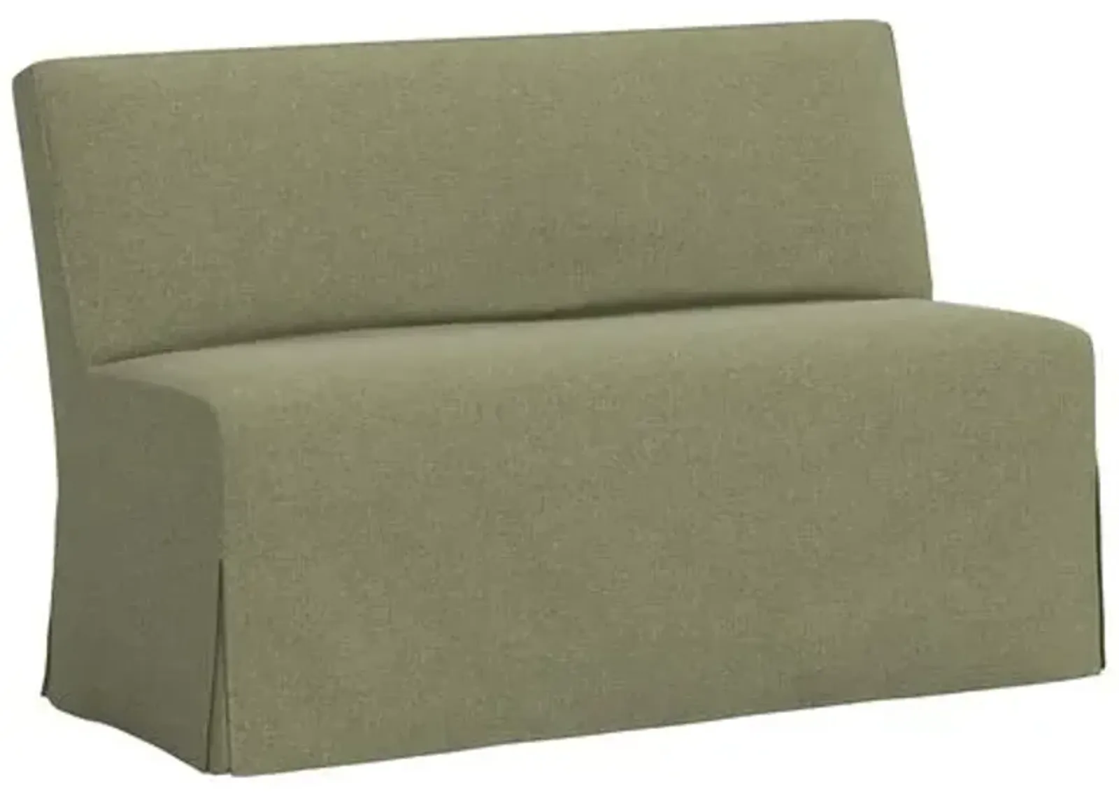 Lindy Slipcover Dining Banquette - Linen - Green