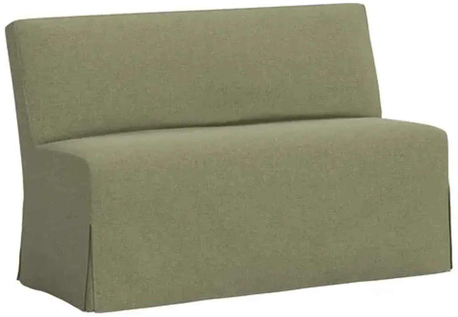 Lindy Slipcover Dining Banquette - Linen - Green