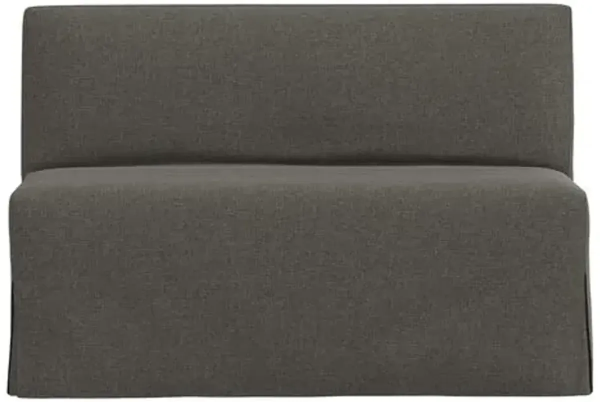 Lindy Slipcover Dining Banquette - Linen - Gray