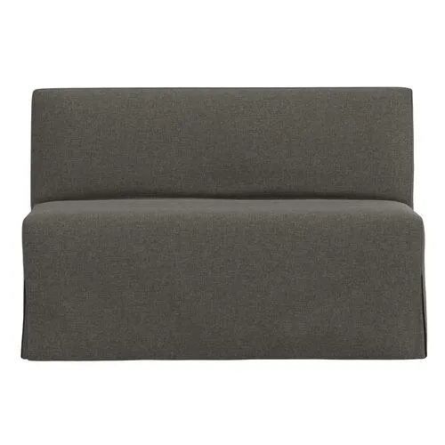 Lindy Slipcover Dining Banquette - Linen - Gray