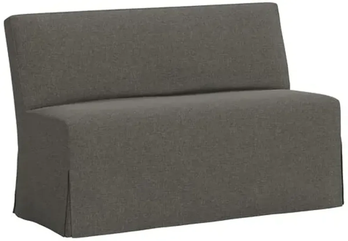 Lindy Slipcover Dining Banquette - Linen - Gray