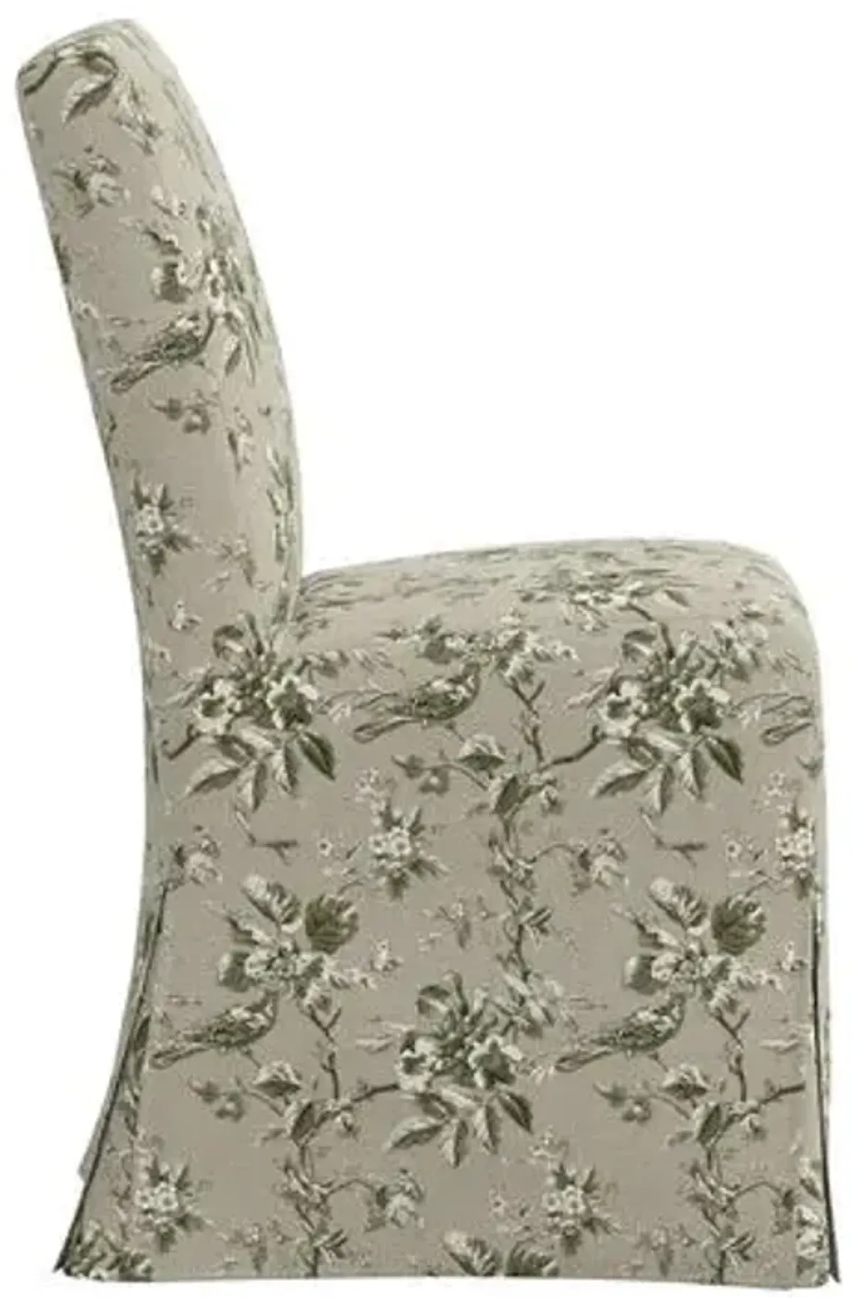 Lindy Slipcover Dining Chair - Michigan Bird Toile - Green