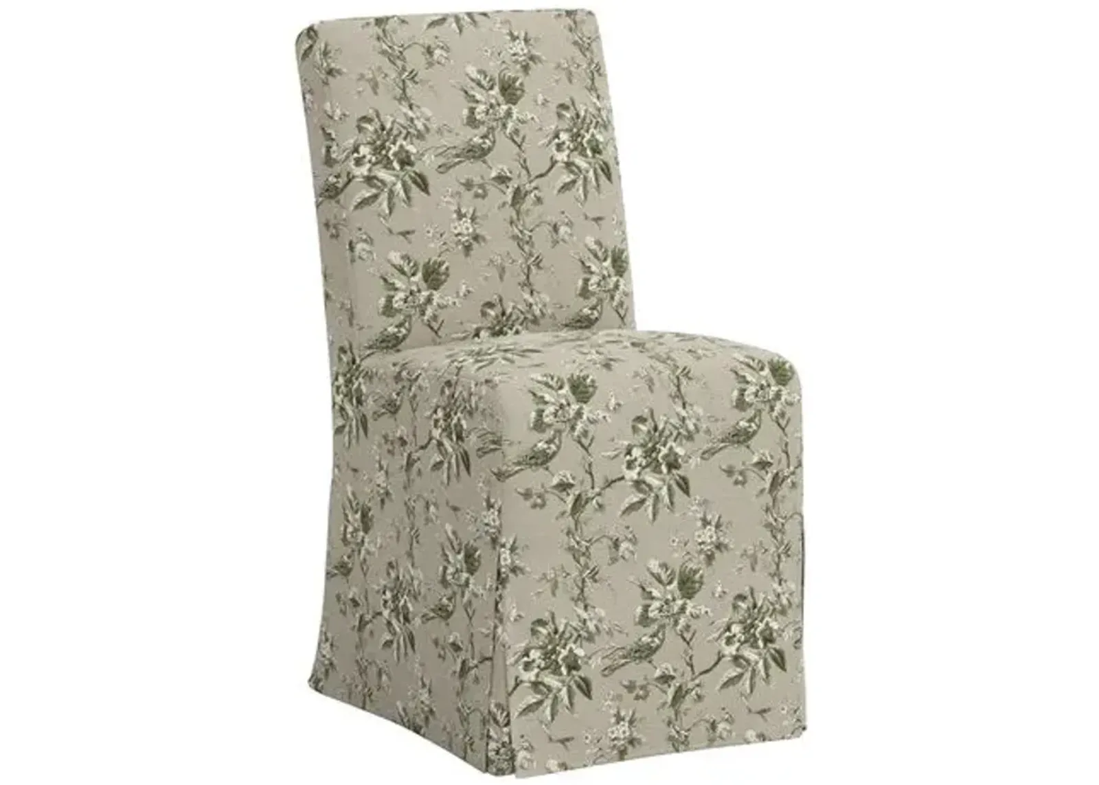 Lindy Slipcover Dining Chair - Michigan Bird Toile - Green