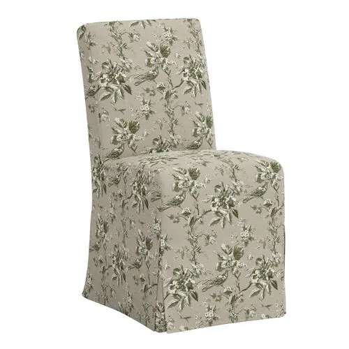 Lindy Slipcover Dining Chair - Michigan Bird Toile - Green