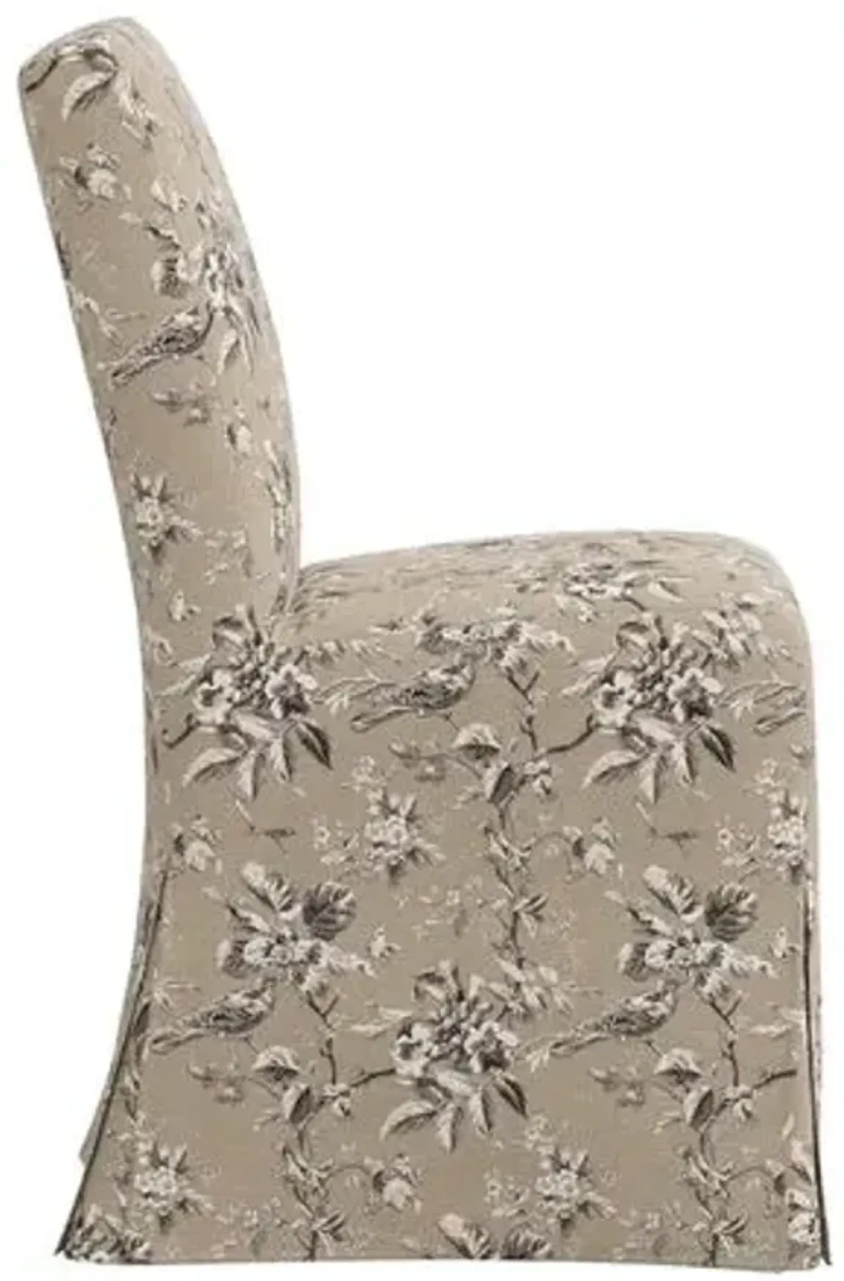 Lindy Slipcover Dining Chair - Michigan Bird Toile - Beige