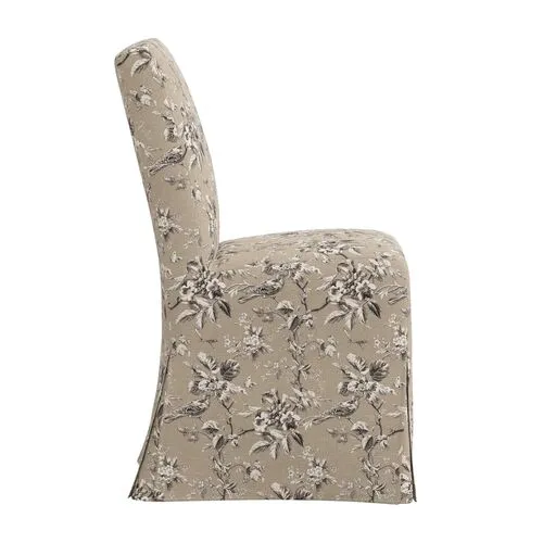 Lindy Slipcover Dining Chair - Michigan Bird Toile - Beige