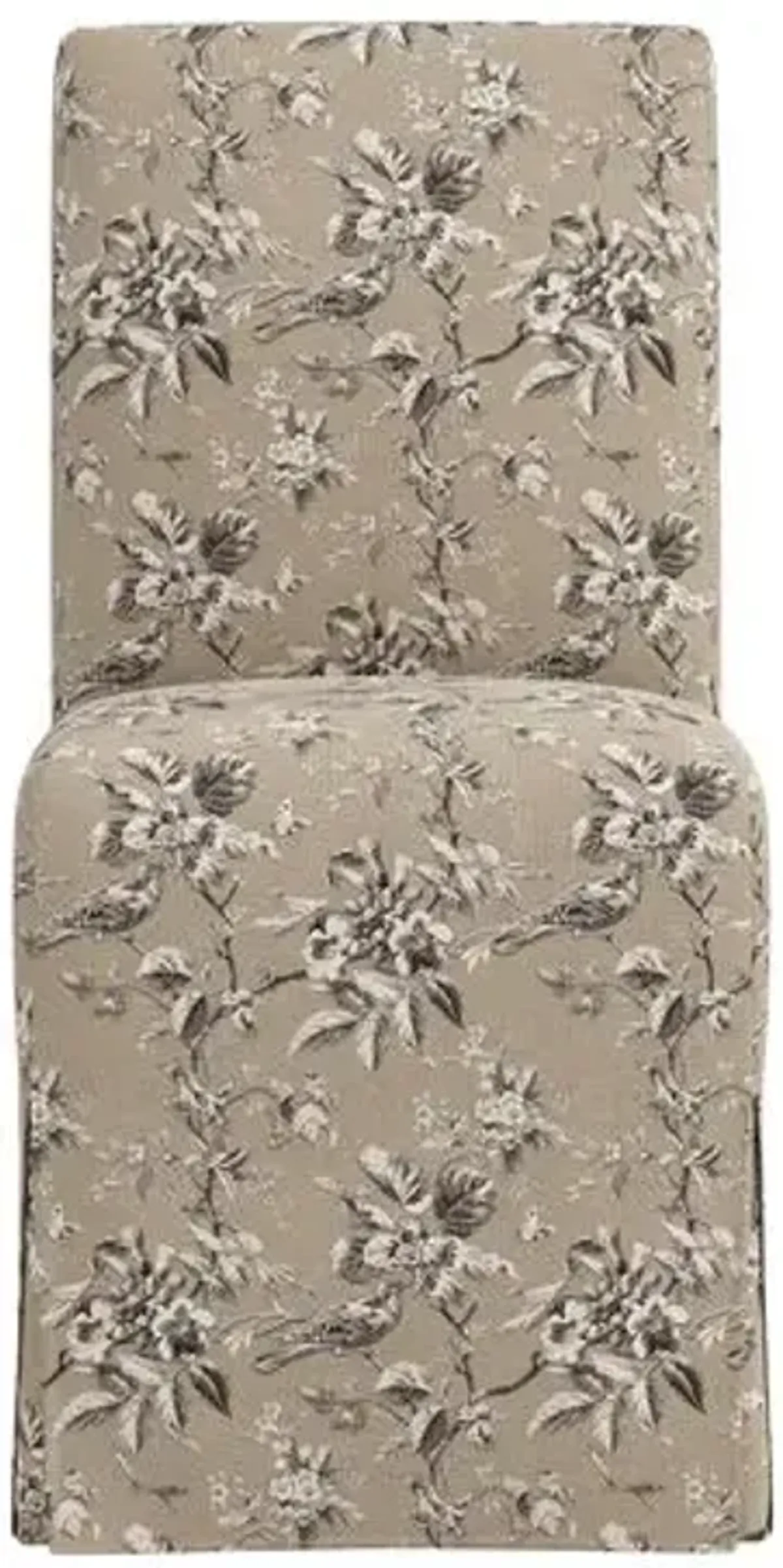 Lindy Slipcover Dining Chair - Michigan Bird Toile - Beige