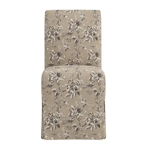 Lindy Slipcover Dining Chair - Michigan Bird Toile - Beige