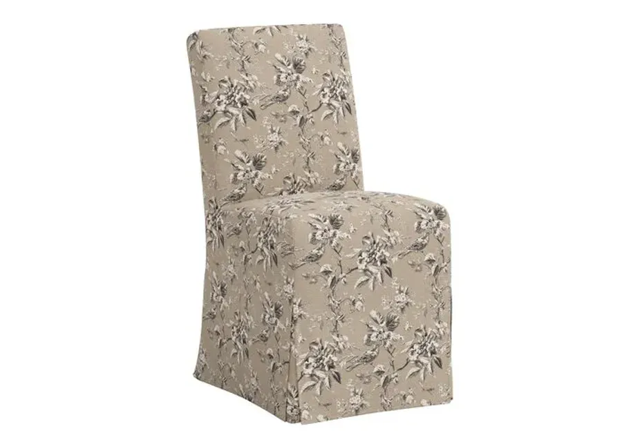 Lindy Slipcover Dining Chair - Michigan Bird Toile - Beige