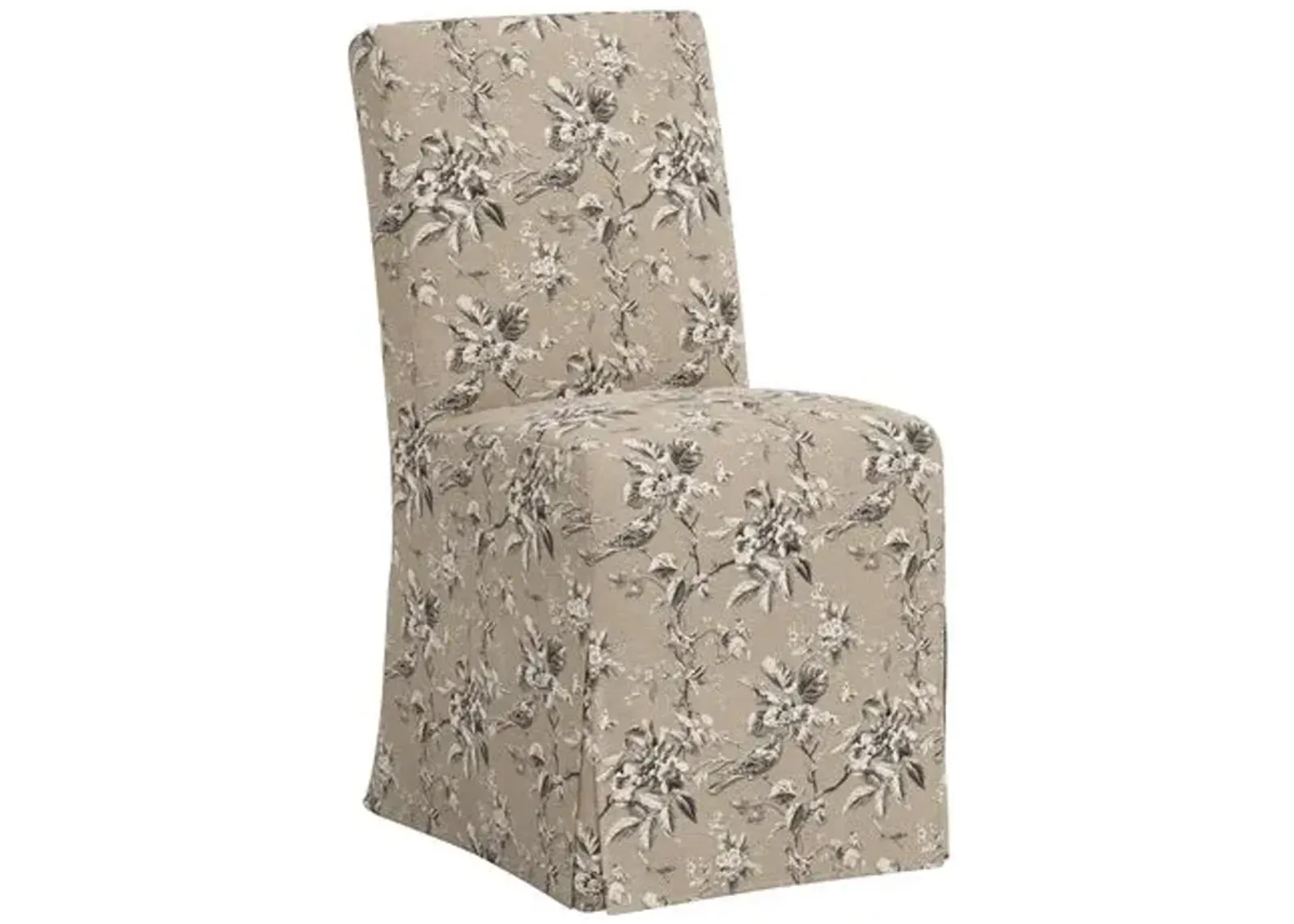 Lindy Slipcover Dining Chair - Michigan Bird Toile - Beige