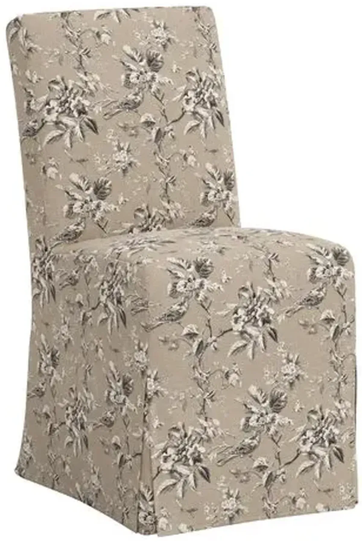 Lindy Slipcover Dining Chair - Michigan Bird Toile - Beige