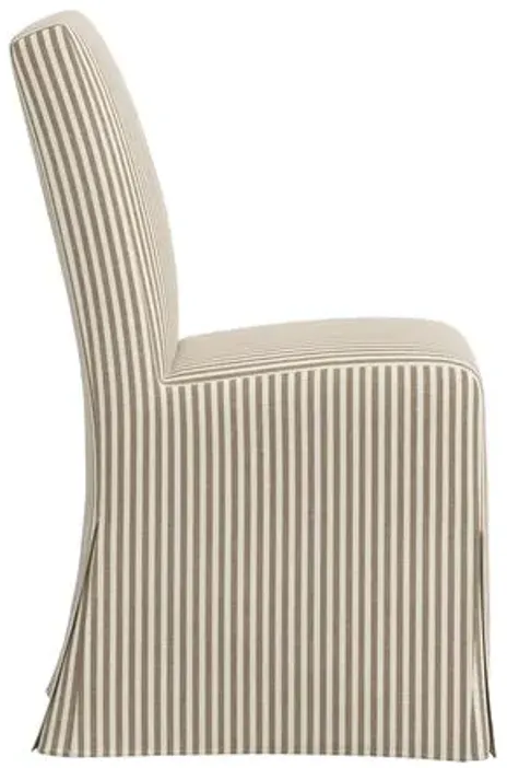 Lindy Slipcover Dining Chair - Jane Stripe - Brown