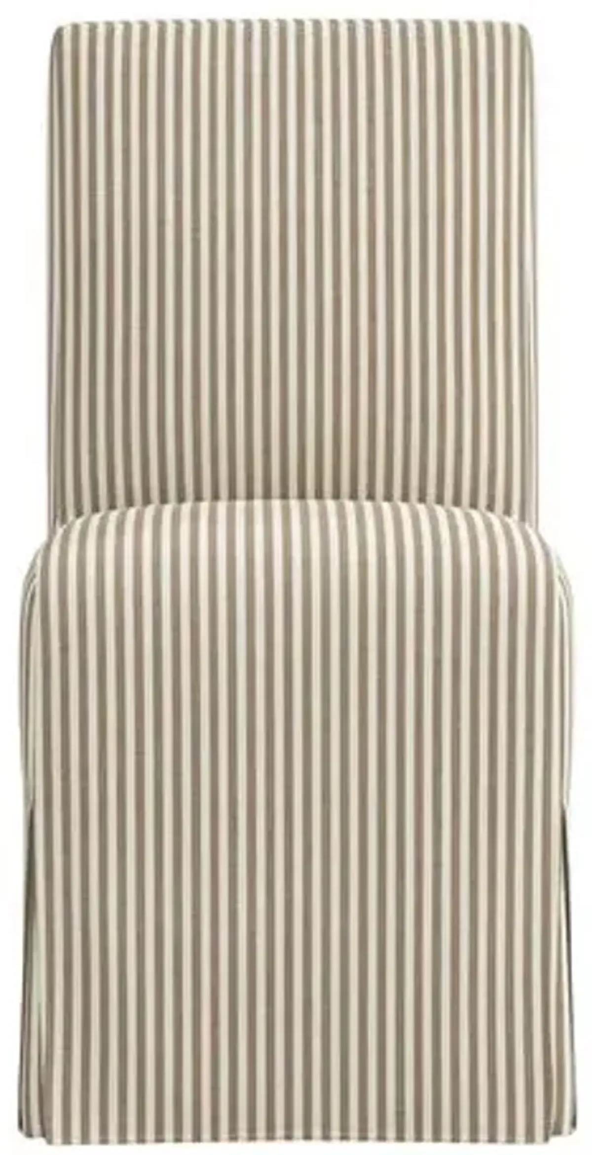 Lindy Slipcover Dining Chair - Jane Stripe - Brown