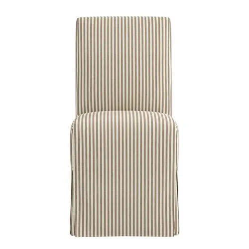 Lindy Slipcover Dining Chair - Jane Stripe - Brown