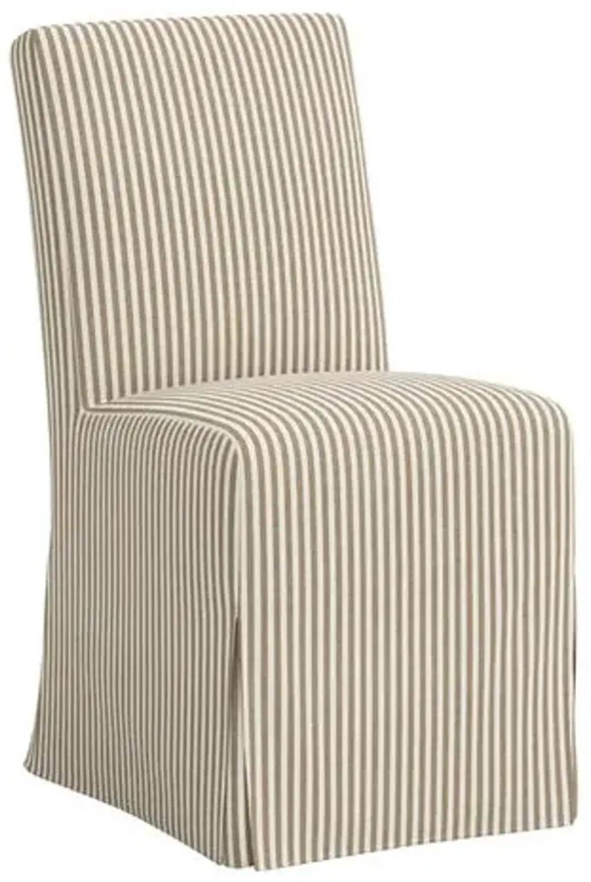 Lindy Slipcover Dining Chair - Jane Stripe - Brown