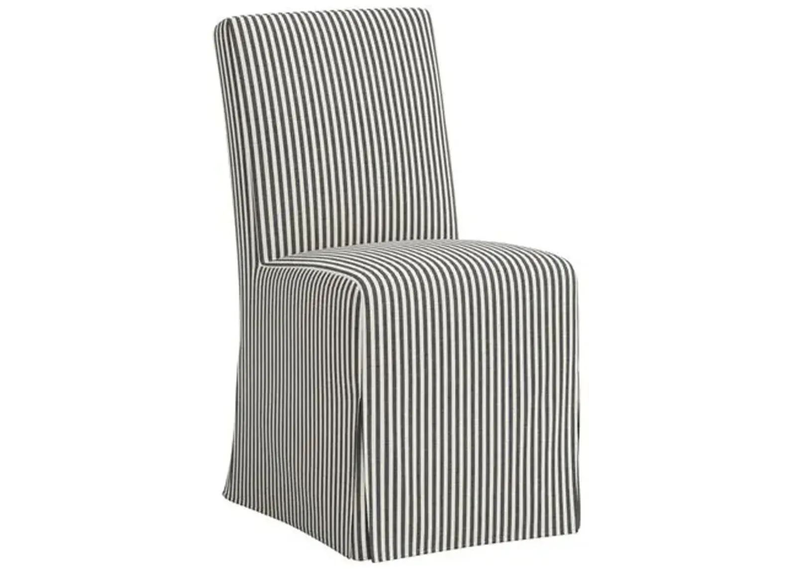 Lindy Slipcover Dining Chair - Jane Stripe - Gray