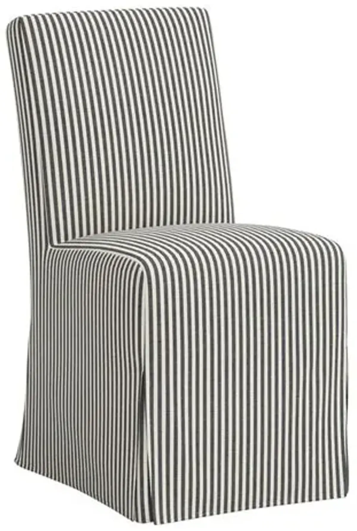 Lindy Slipcover Dining Chair - Jane Stripe - Gray