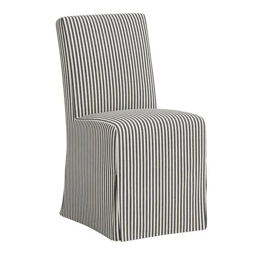 Lindy Slipcover Dining Chair - Jane Stripe - Gray