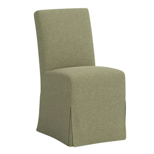 Lindy Slipcover Dining Chair - Linen - Green