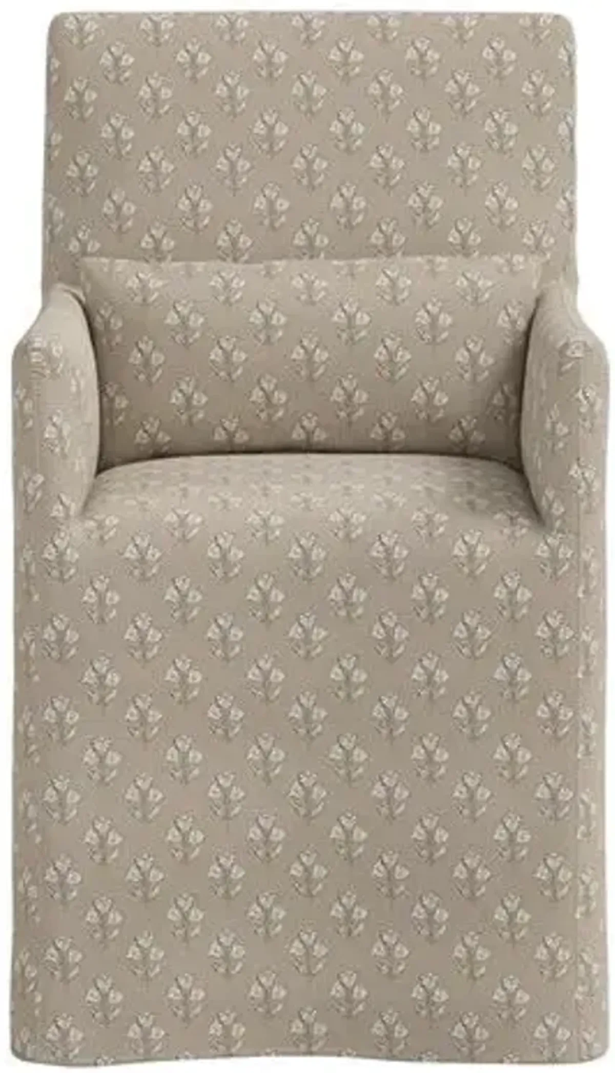 Lindy Slipcover Dining Arm Chair - Francie - Brown