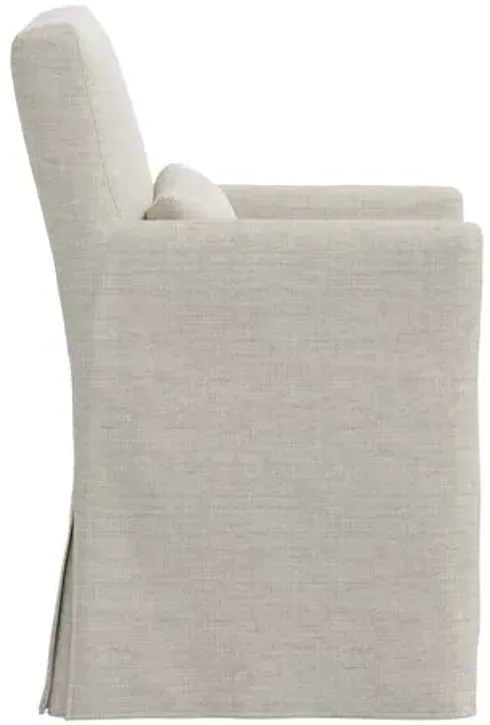 Lindy Slipcover Dining Arm Chair - Linen - Gray