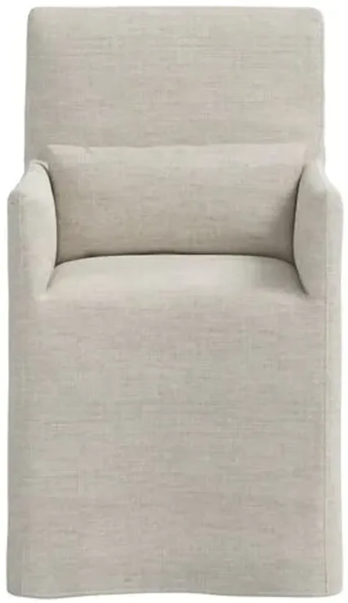 Lindy Slipcover Dining Arm Chair - Linen - Gray