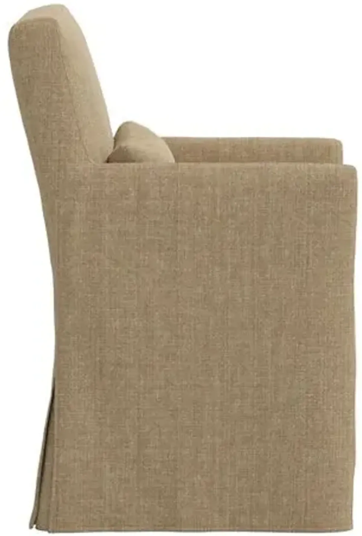 Lindy Slipcover Dining Arm Chair - Linen - Brown