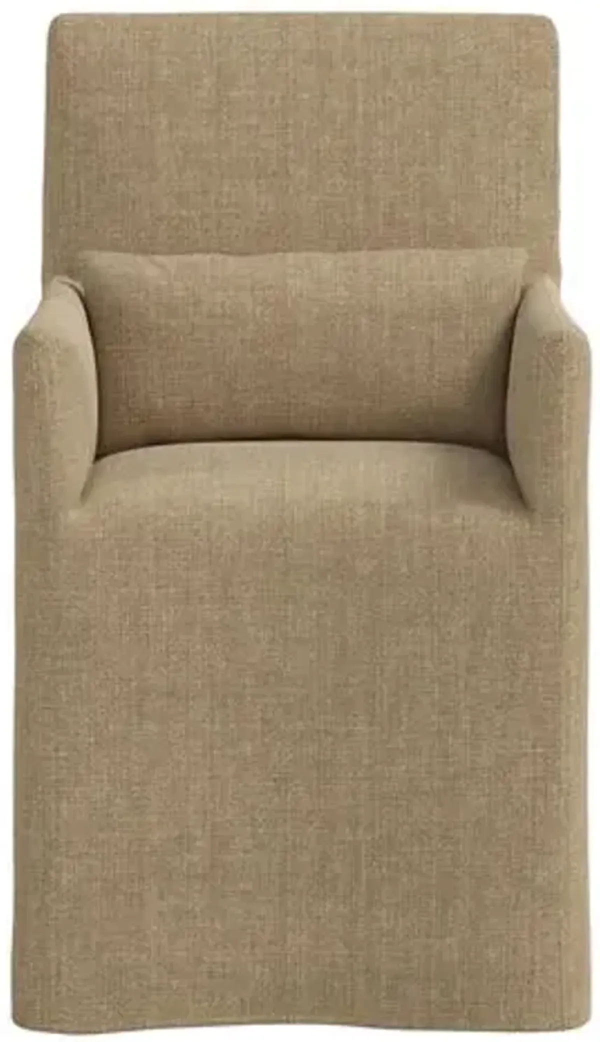 Lindy Slipcover Dining Arm Chair - Linen - Brown