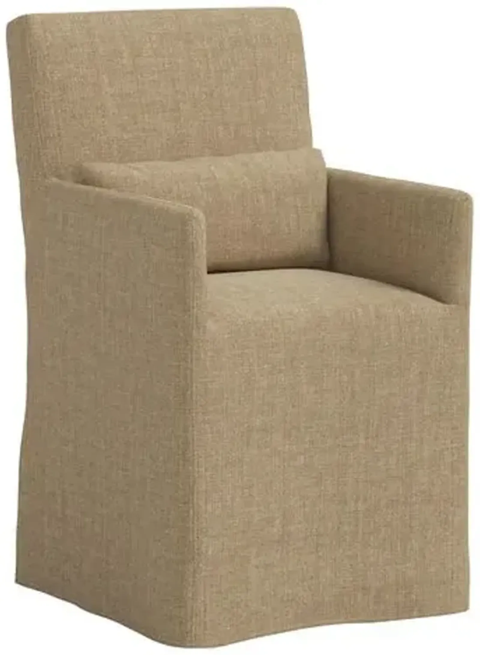 Lindy Slipcover Dining Arm Chair - Linen - Brown