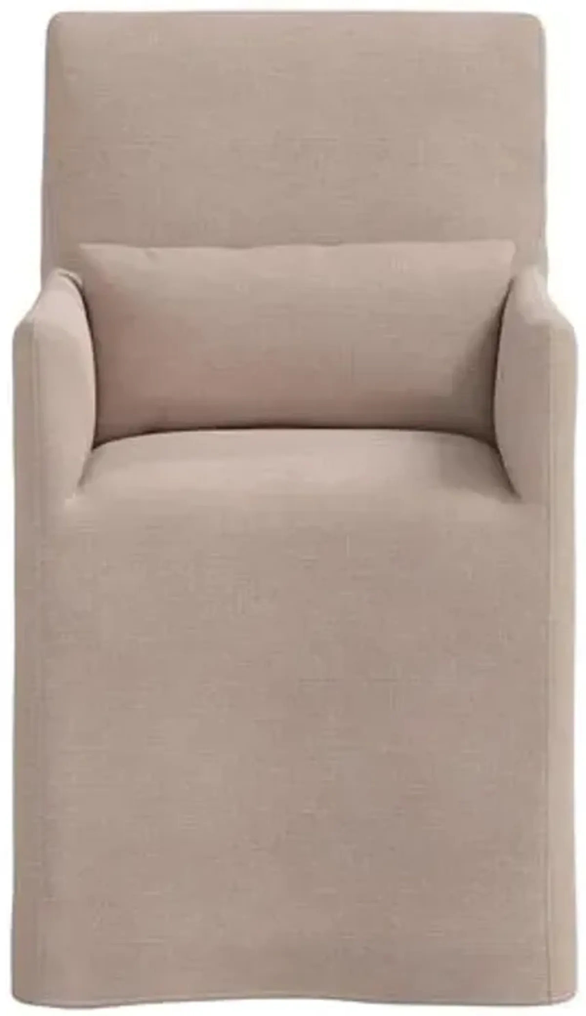 Lindy Slipcover Dining Arm Chair - Linen - Gray