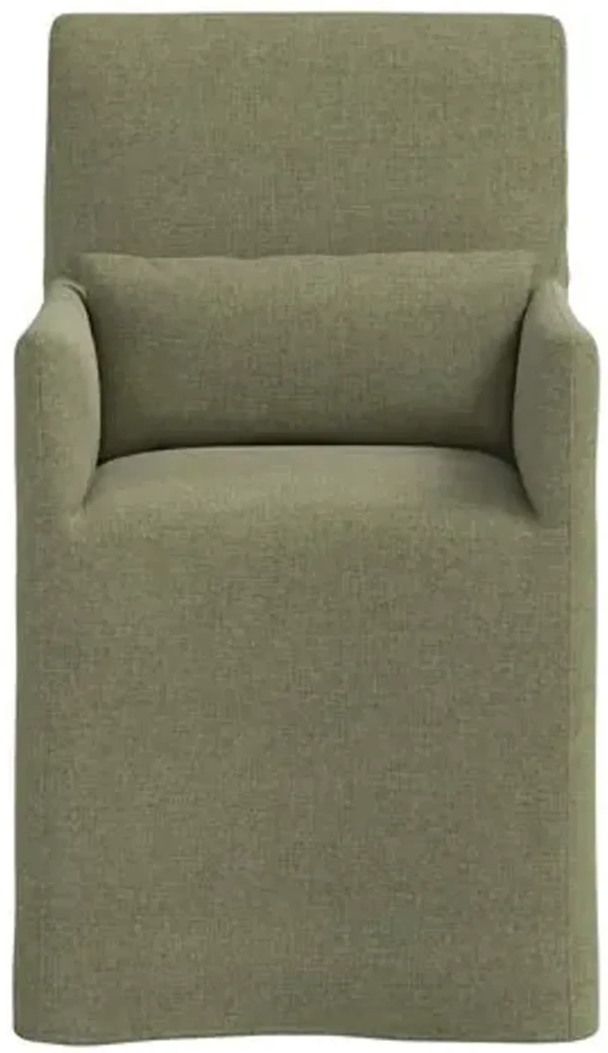 Lindy Slipcover Dining Arm Chair - Linen - Green