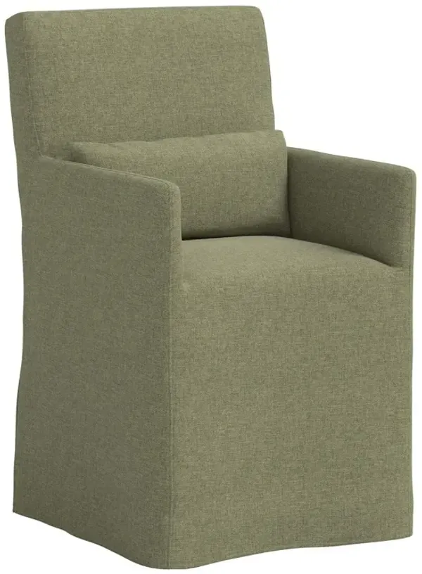 Lindy Slipcover Dining Arm Chair, Linen