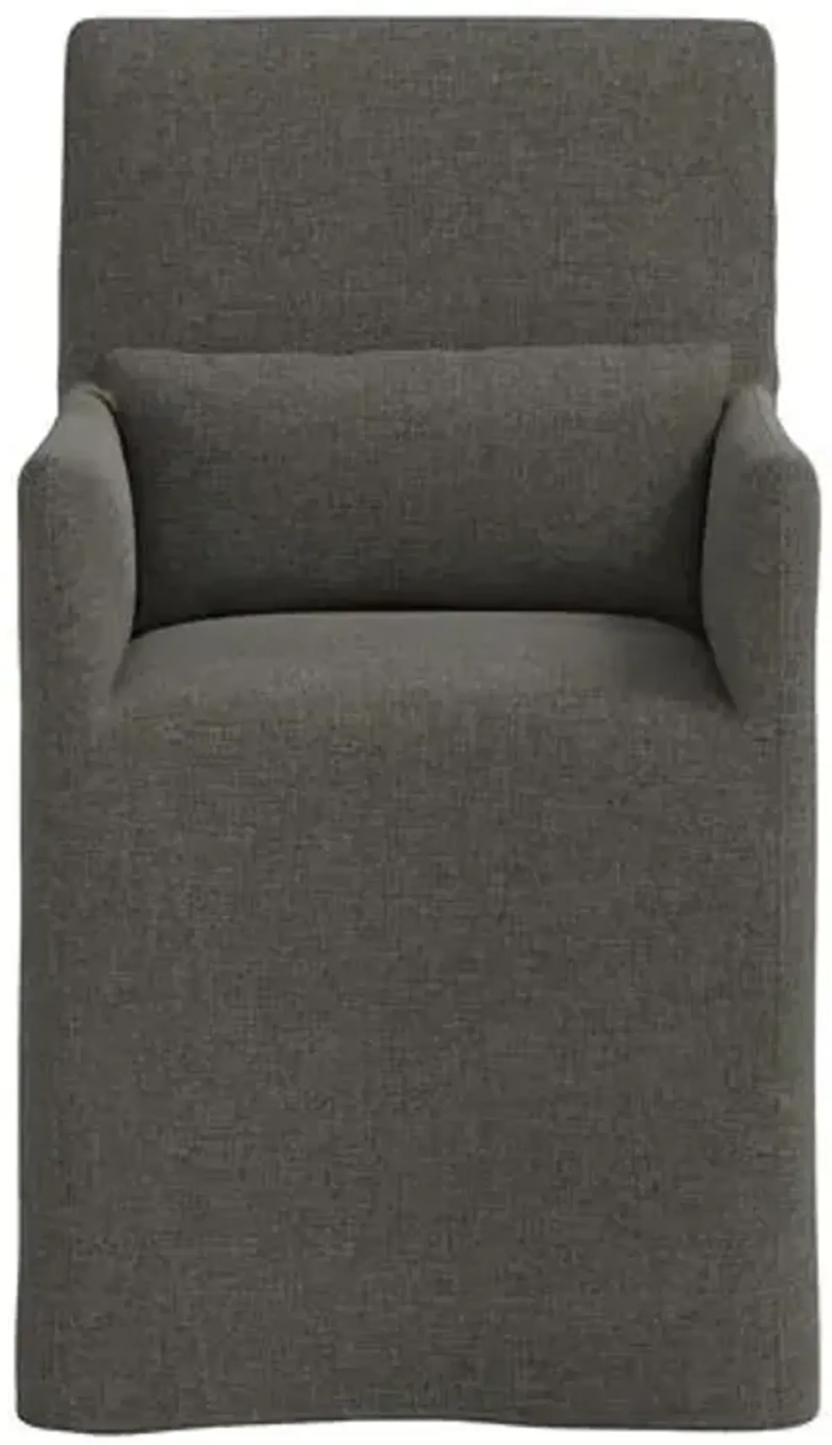 Lindy Slipcover Dining Arm Chair - Linen - Gray