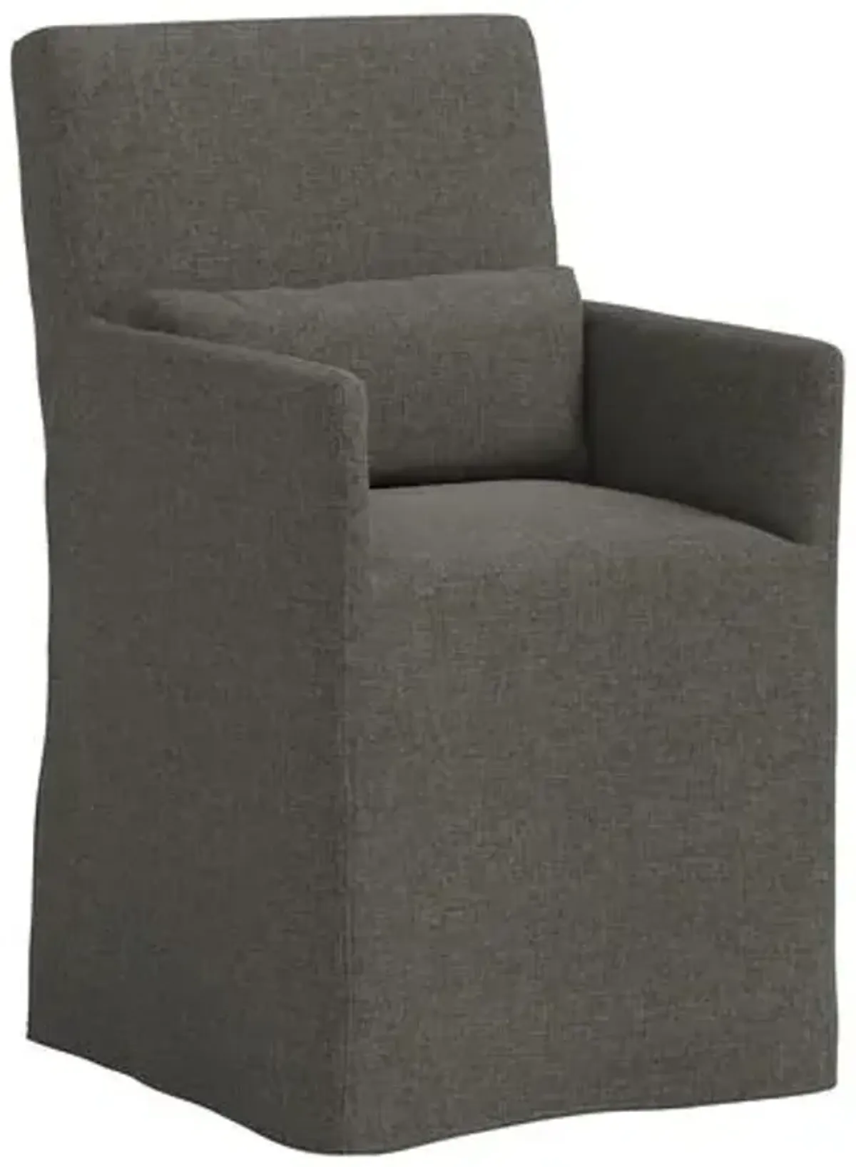 Lindy Slipcover Dining Arm Chair - Linen - Gray