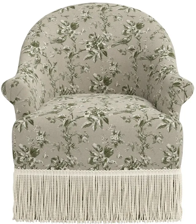 Marie Swivel Chair, Michigan Bird Toile