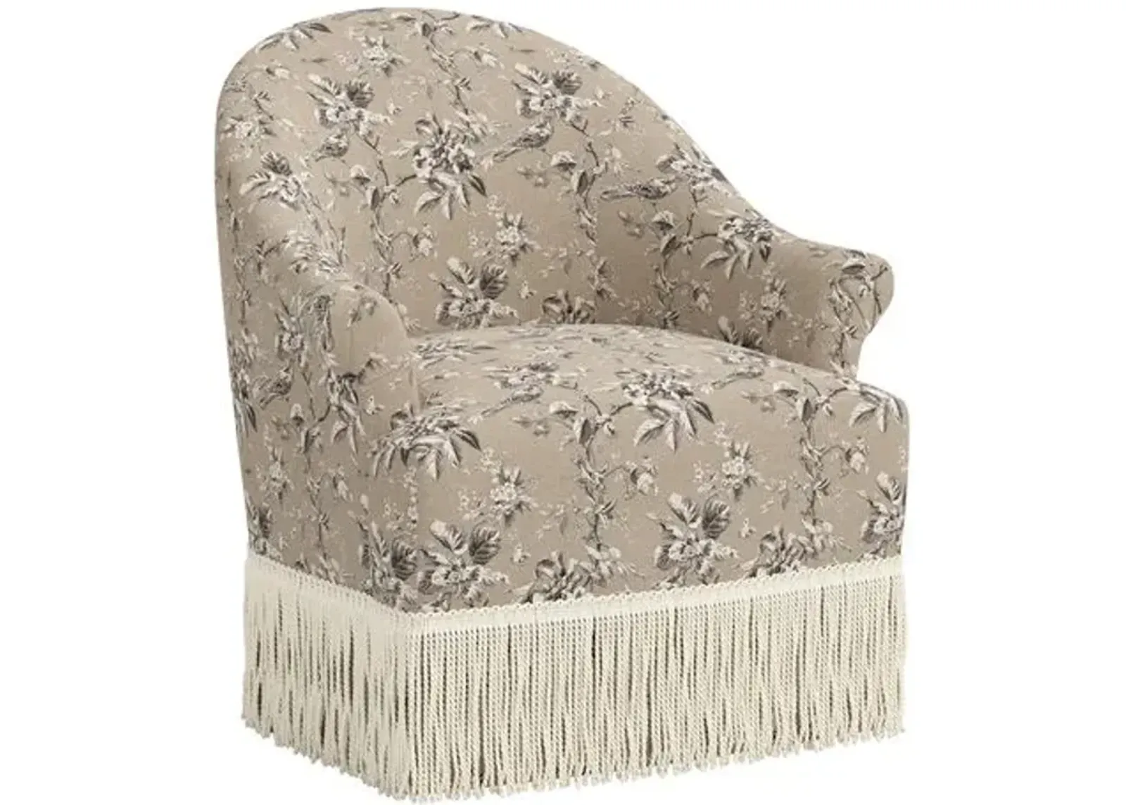 Marie Swivel Chair - Michigan Bird Toile