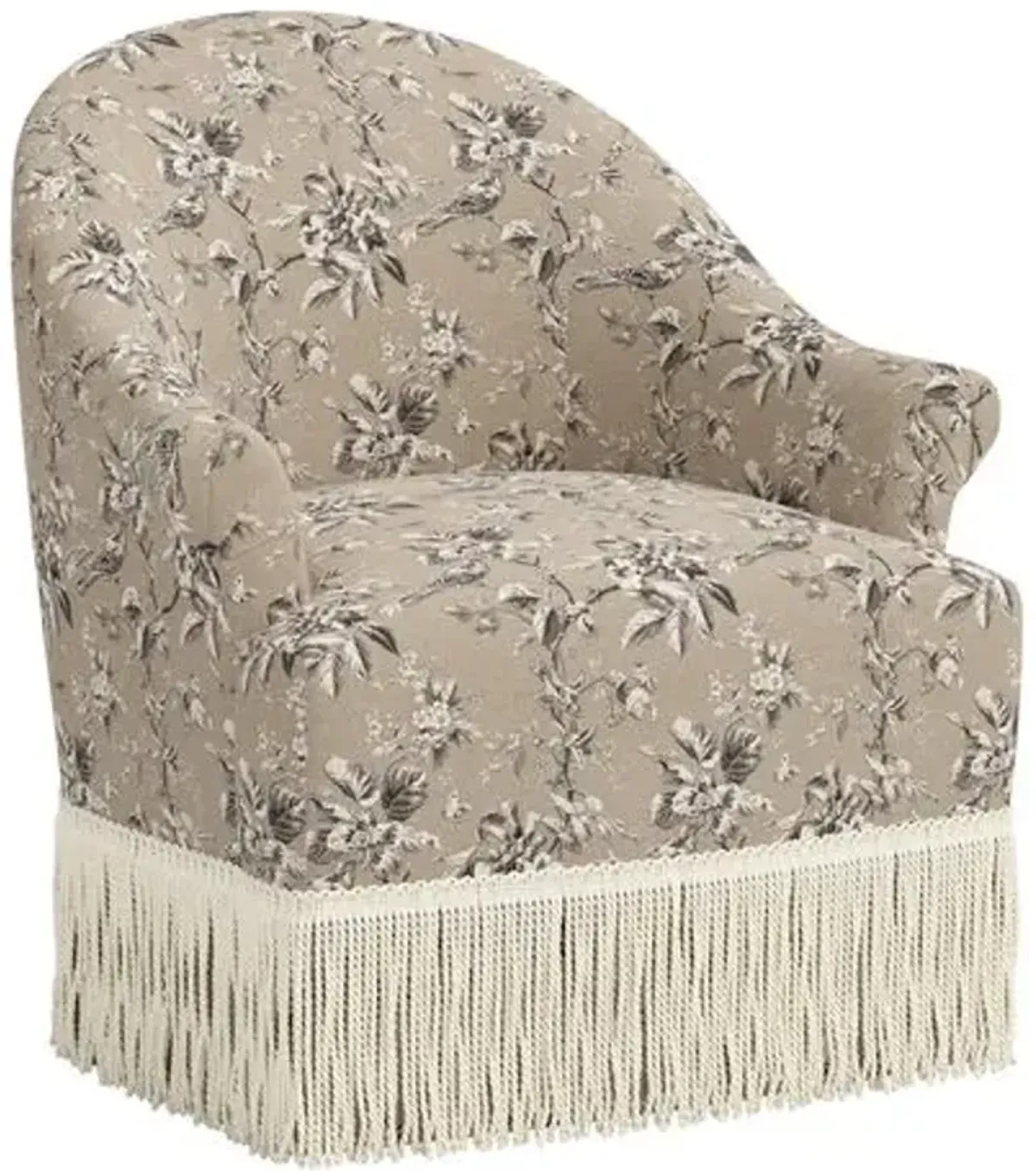 Marie Swivel Chair - Michigan Bird Toile