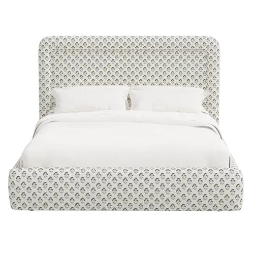 Marisa Platform Bed - Francie - Blue, Upholstered, Comfortable & Durable